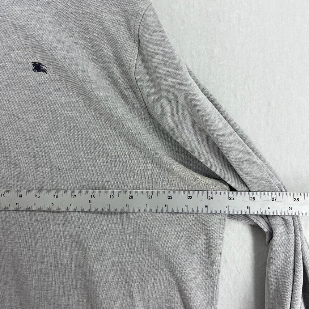 Burberry London Polo Shirt Mens 2XL Gray Long Sleeves Pullover Vented Mini Logo - Picture 3 of 15
